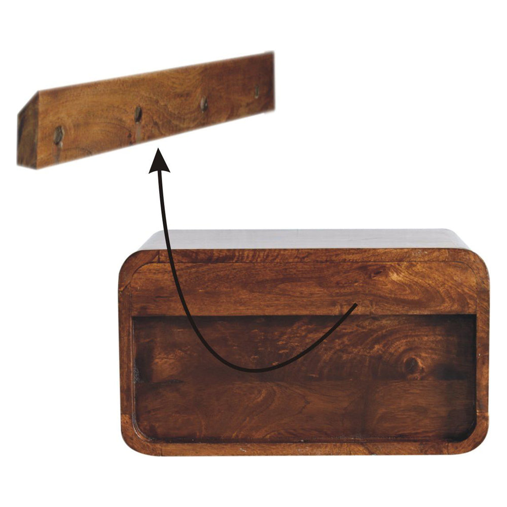 Artisan - Large Curve Upper Slot Floating Bedside