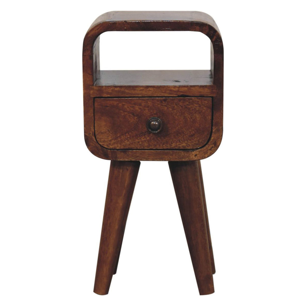 Artisan - Extra Mini Chestnut Curve Open Slot Bedside