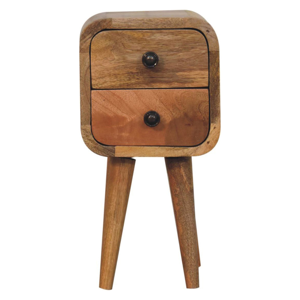 Artisan - Extra Mini Curved Oak-Ish Bedside