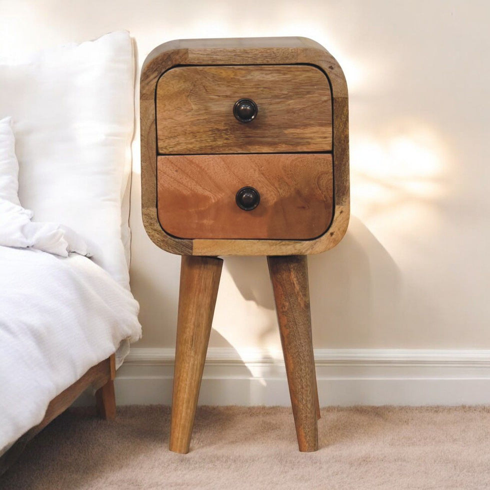 Artisan - Extra Mini Curved Oak-Ish Bedside