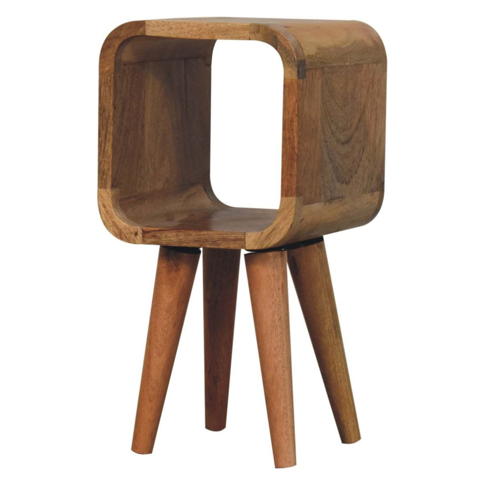 Artisan - Extra Mini Minimalist Open Curved Oak-Ish Bedside