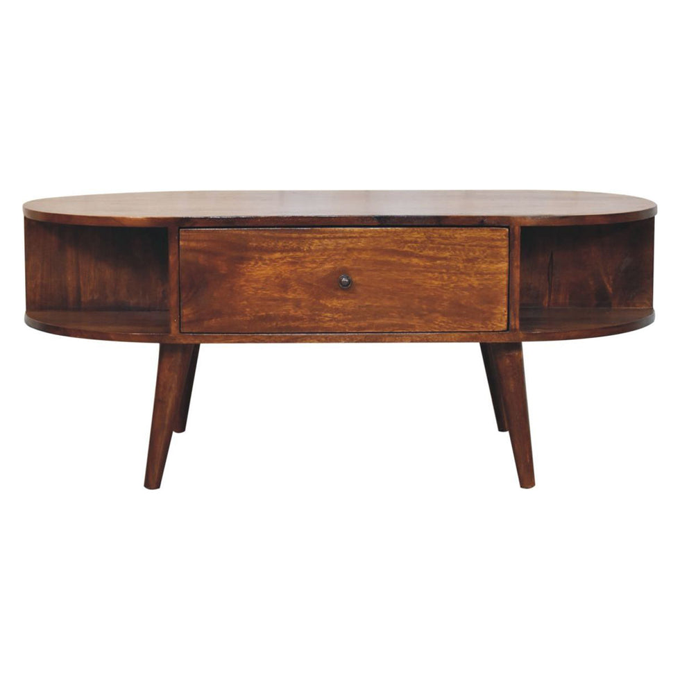 Artisan - Chestnut Oval Coffee Table With 2 Drawer