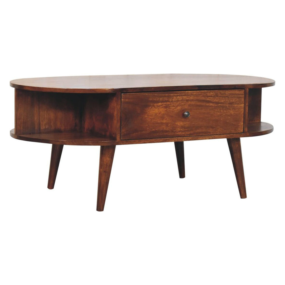 Artisan - Chestnut Oval Coffee Table With 2 Drawer