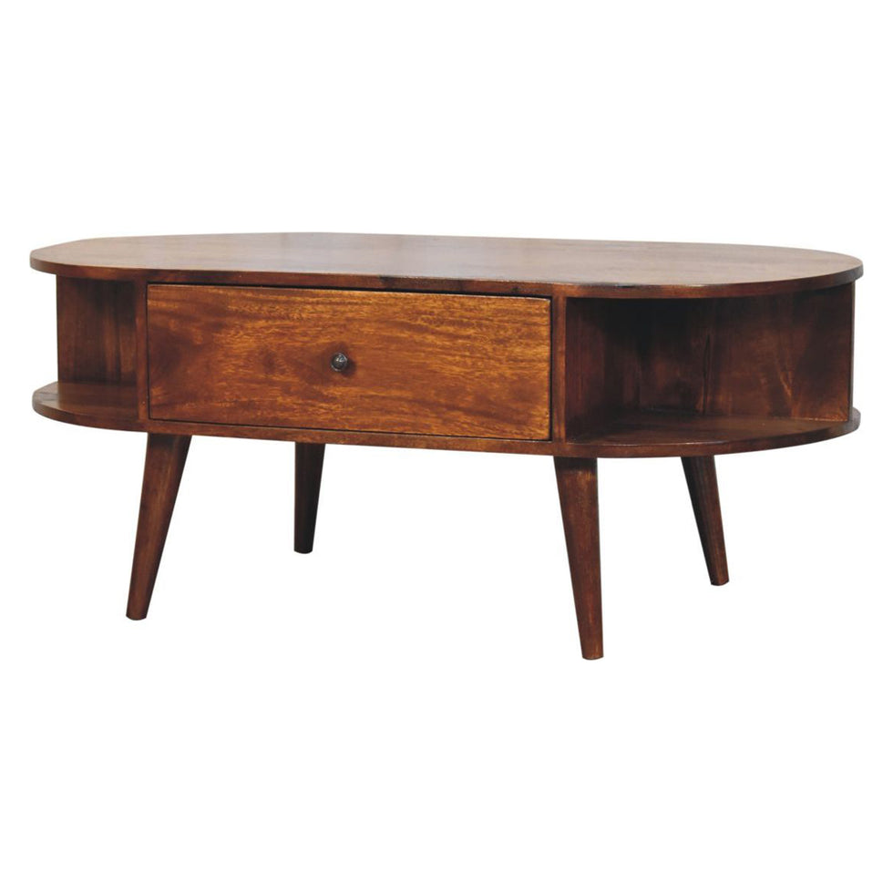 Artisan - Chestnut Oval Coffee Table With 2 Drawer
