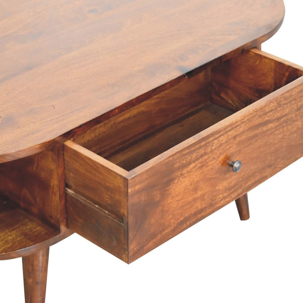 Artisan - Chestnut Oval Coffee Table With 2 Drawer