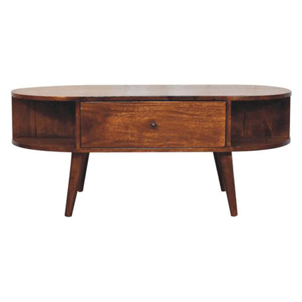 Artisan - Chestnut Oval Coffee Table With 2 Drawer