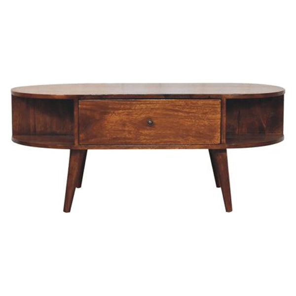 Artisan - Chestnut Oval Coffee Table With 2 Drawer