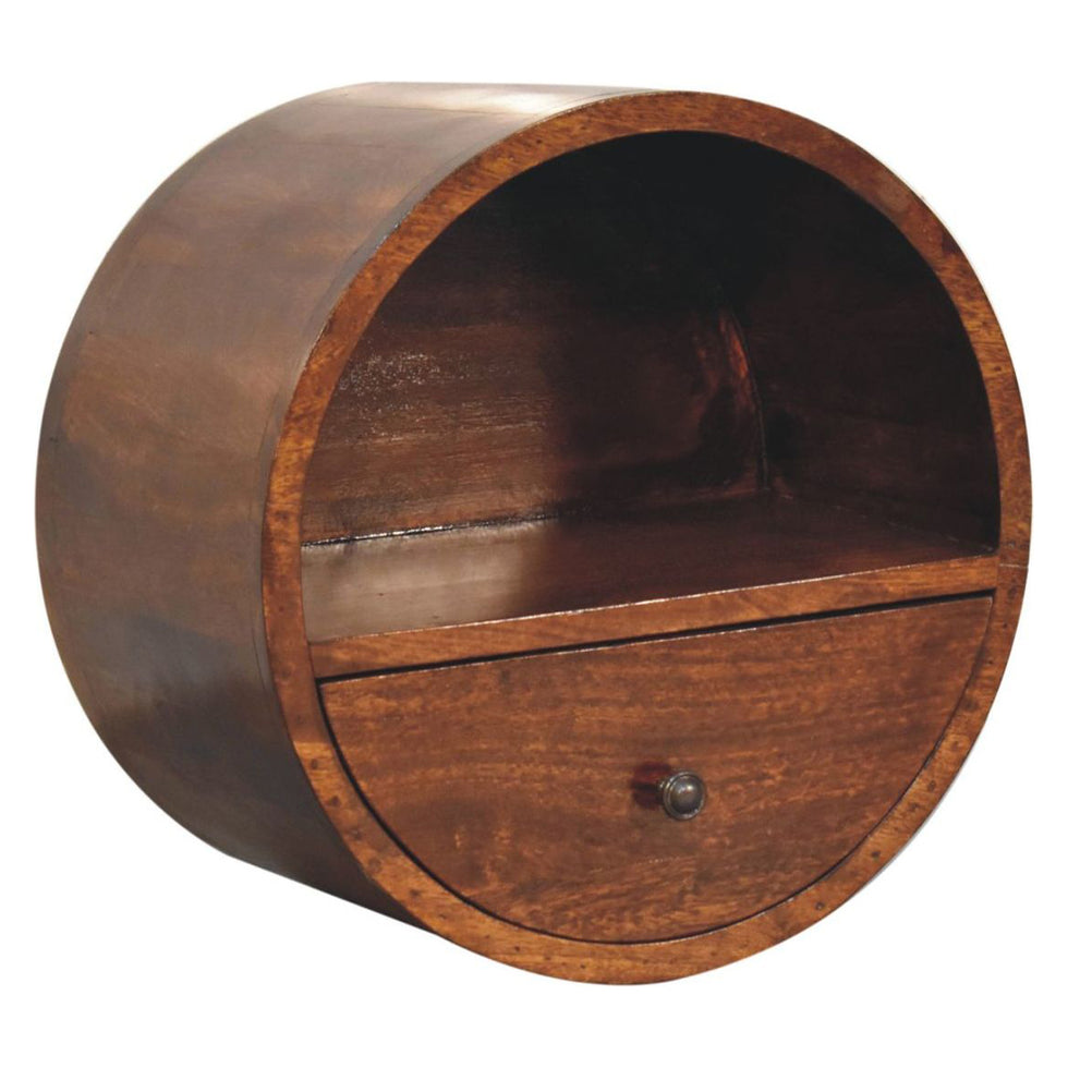 Artisan - Floating Circle Chestnut Bedside