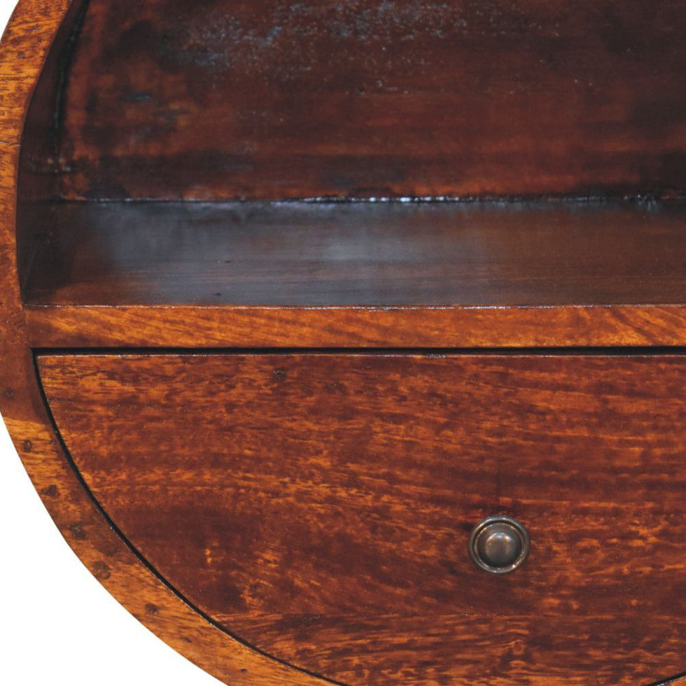 Artisan - Floating Circle Chestnut Bedside