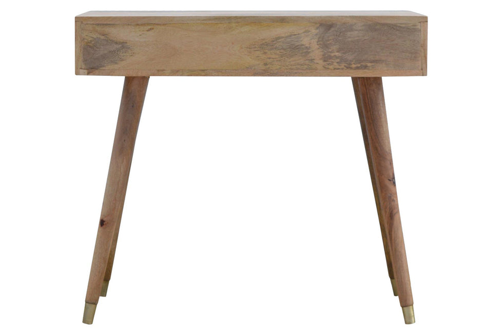 Artisan - Oak-ish Gold Brass Inlay Console Table