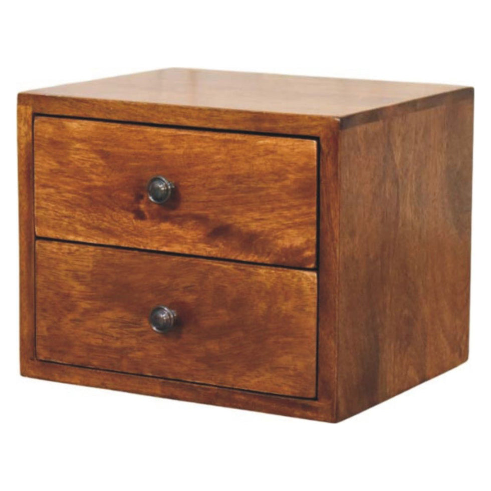 Artisan - Solis 2-Drawer Chestnut Wall Mounted Nightstand