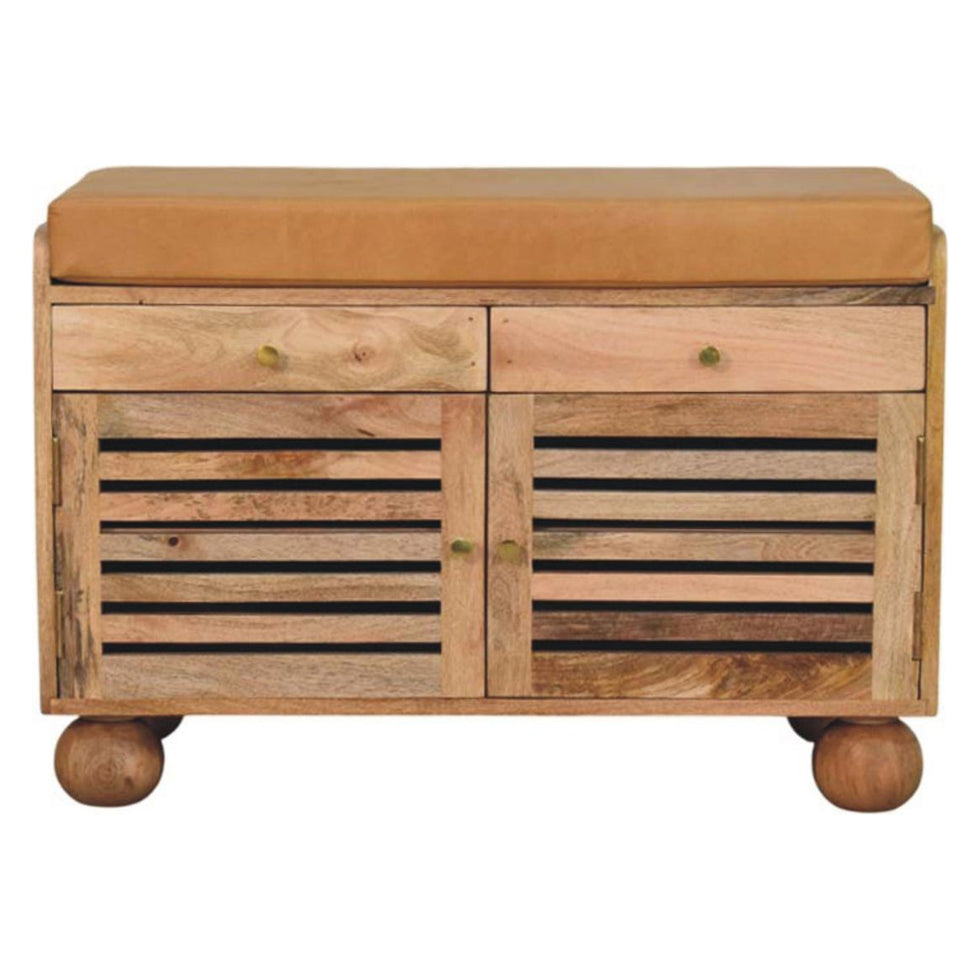 Artisan - Shutter Oak-Ish Shoe Rack With 2 Drawers