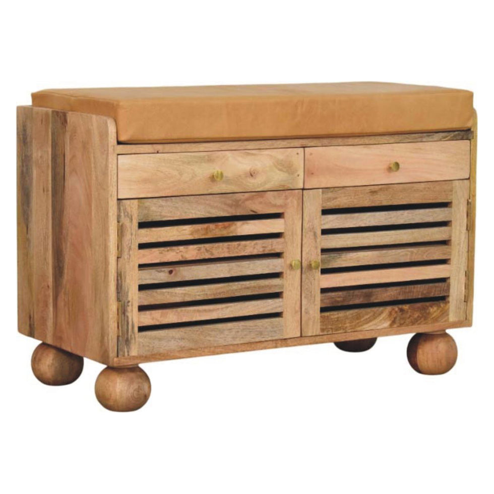 Artisan - Shutter Oak-Ish Shoe Rack With 2 Drawers