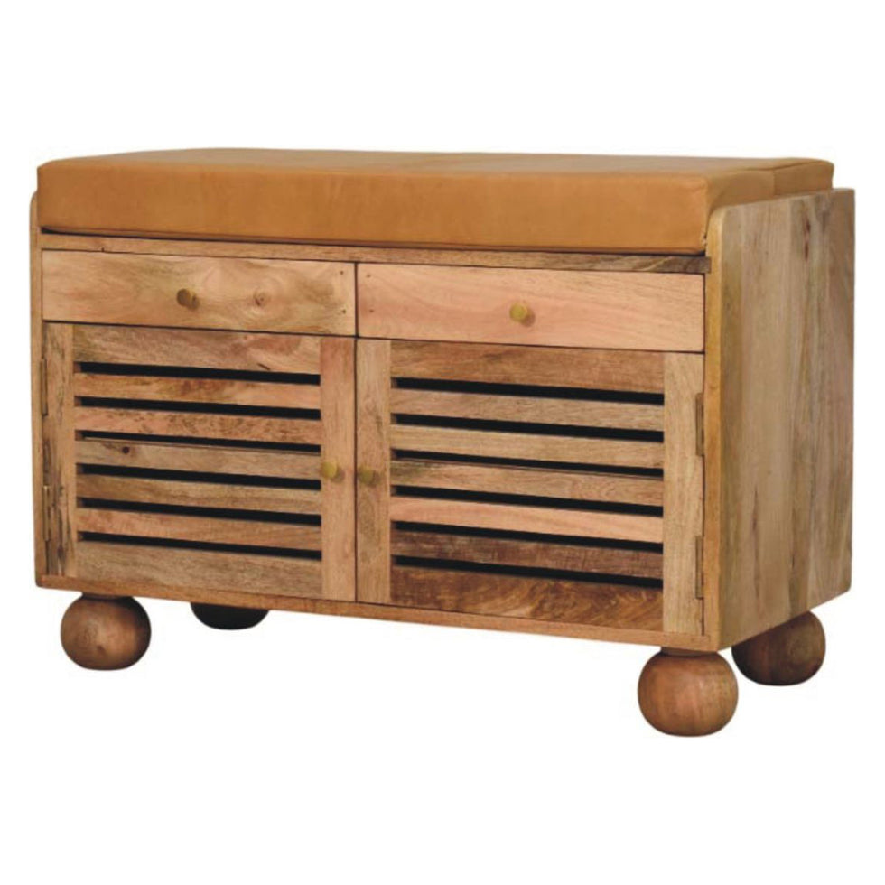 Artisan - Shutter Oak-Ish Shoe Rack With 2 Drawers