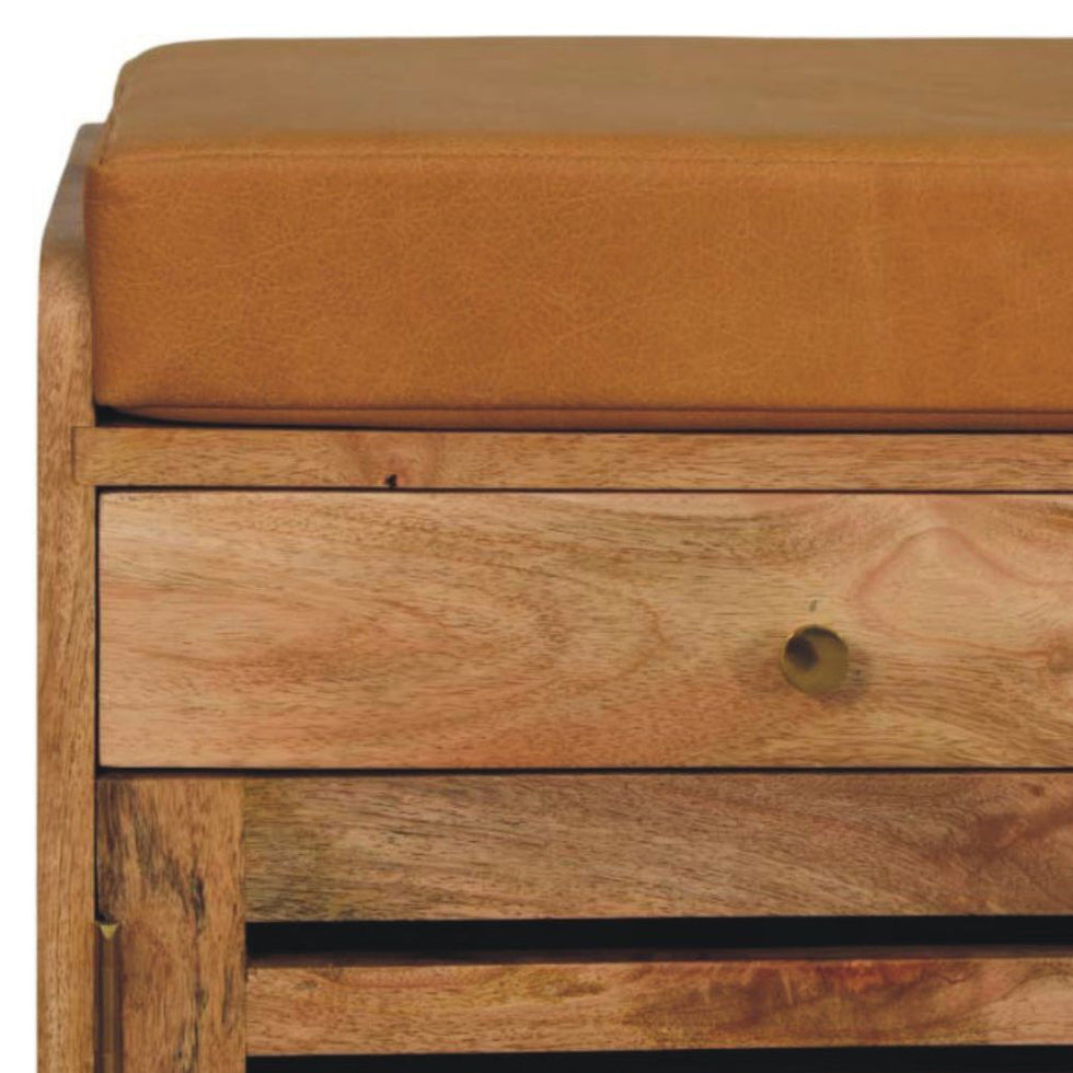 Artisan - Shutter Oak-Ish Shoe Rack With 2 Drawers