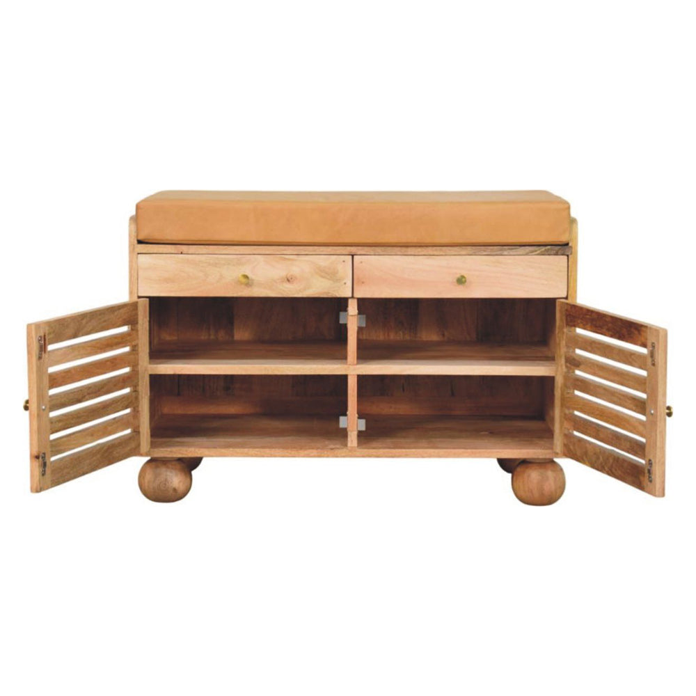 Artisan - Shutter Oak-Ish Shoe Rack With 2 Drawers