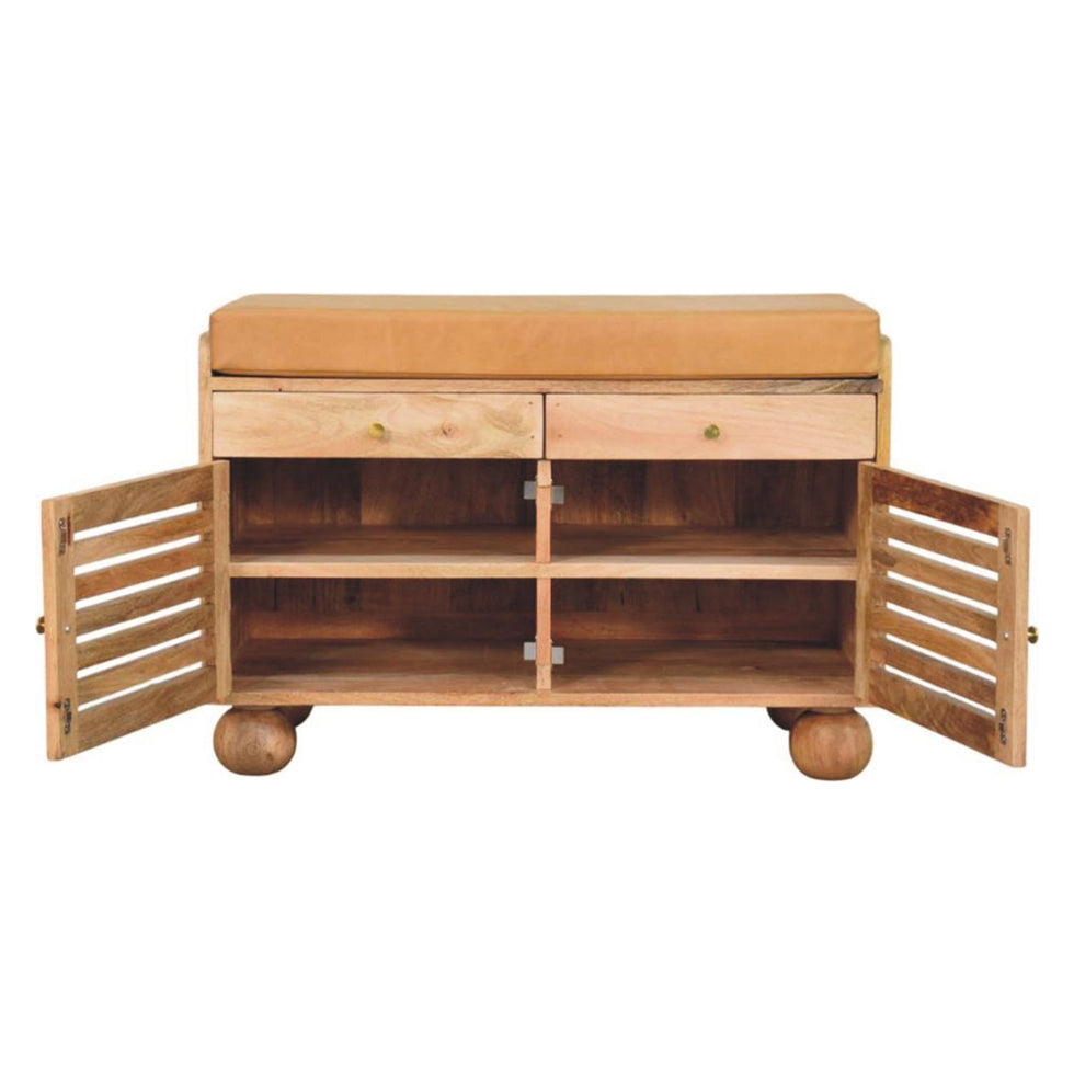 Artisan - Shutter Oak-Ish Shoe Rack With 2 Drawers