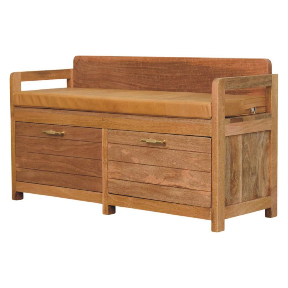 Artisan - Oxford Oak-Ish 2 Drawer Storage Bench