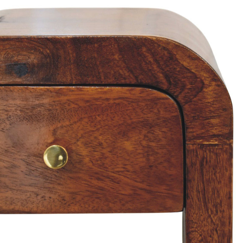 Artisan - Mini Darcy Chestnut Nightstand With Curved Edges