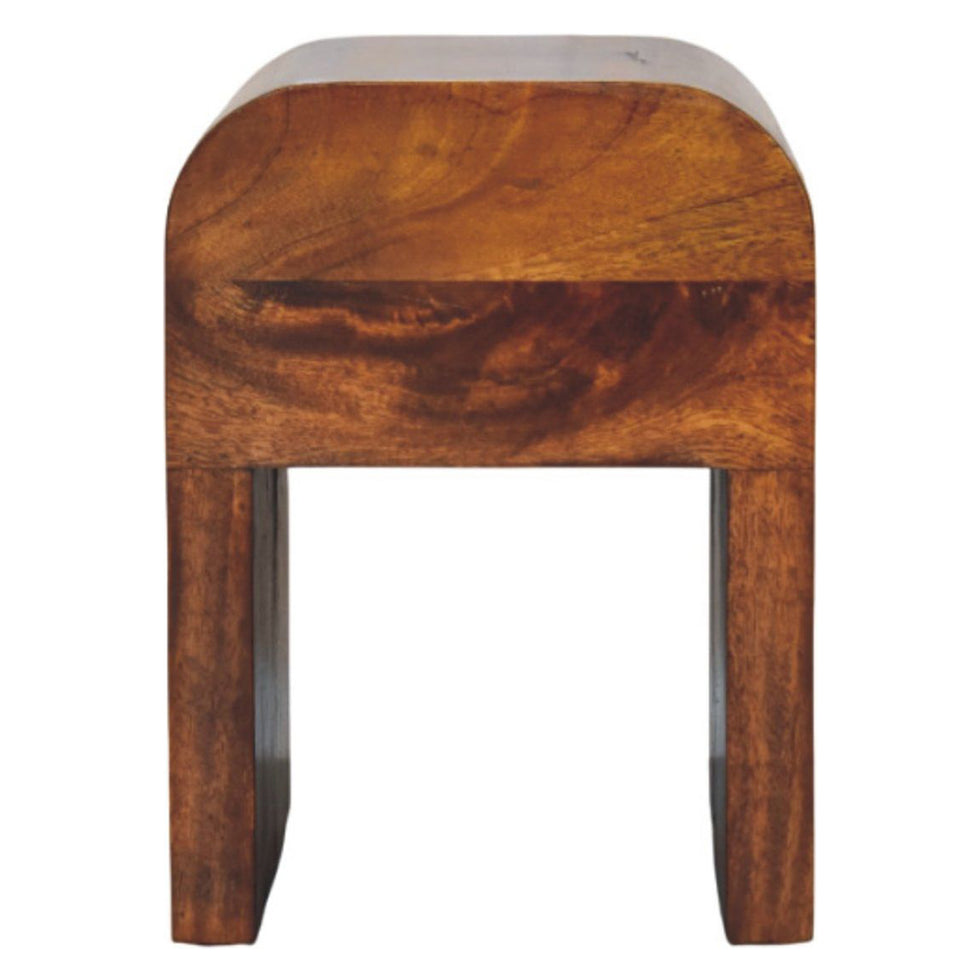 Artisan - Mini Darcy Chestnut Nightstand With Curved Edges