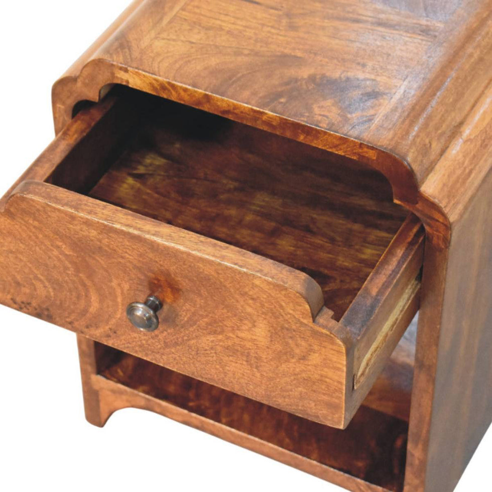 Artisan - Newton Mini Chestnut Nightstand With A Drawer And Open Shelf