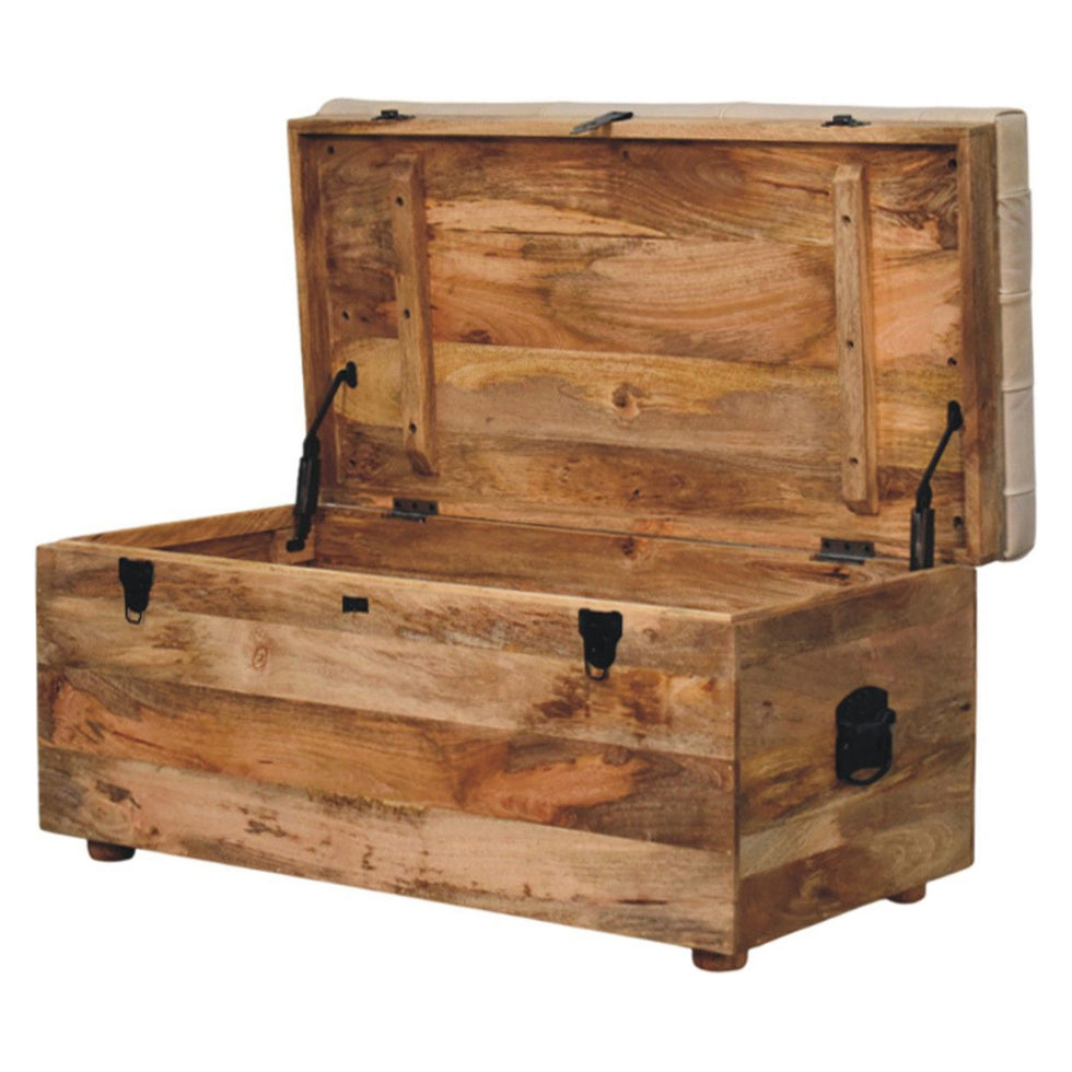 Artisan - Beige Buffalo Hide Leather Storage Trunk