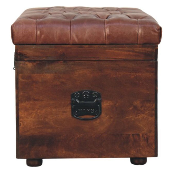 Artisan - Brown Buffalo Hide Leather Storage Trunk