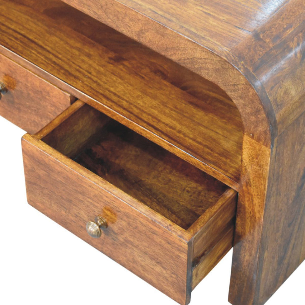 Artisan - Darcy 3 Drawer Open Shelf Chestnut Media Unit