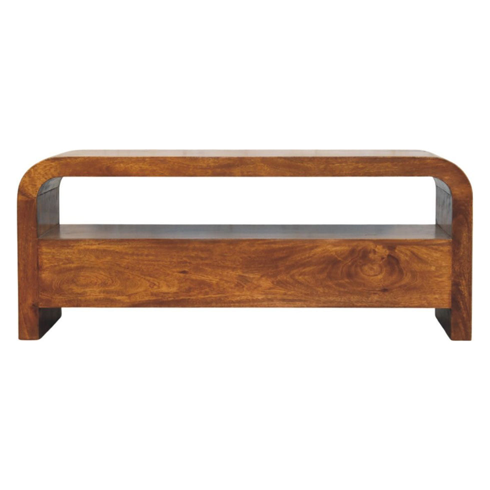 Artisan - Darcy 3 Drawer Open Shelf Chestnut Media Unit
