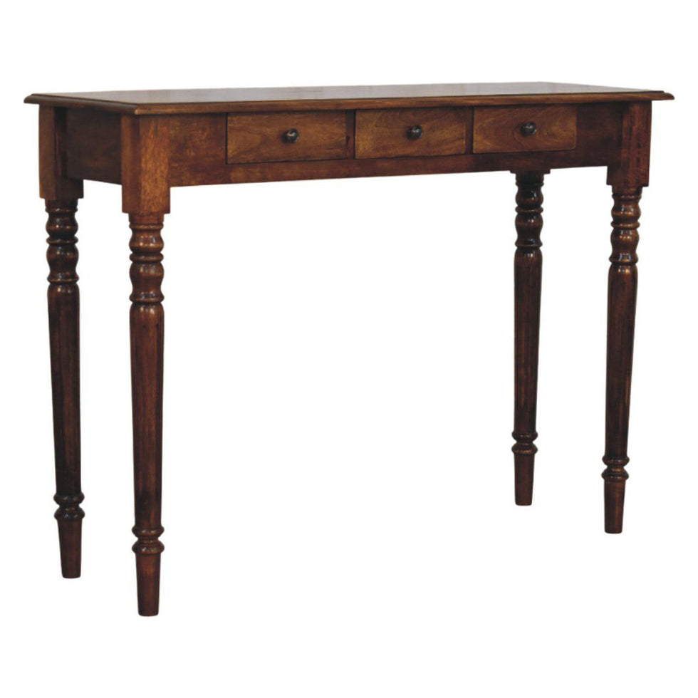 Artisan - Turned Legs 3 Drawer Chestnut Console