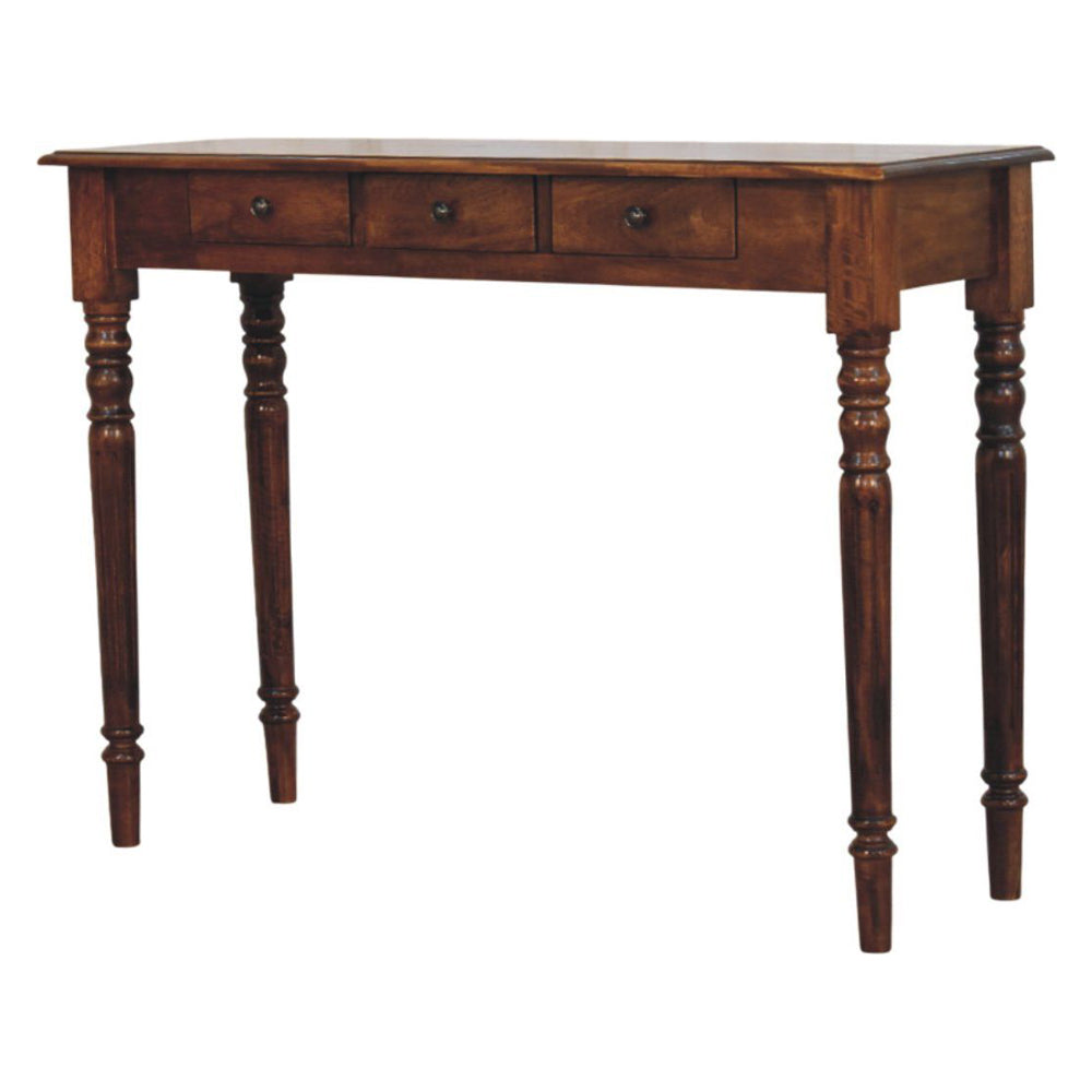 Artisan - Turned Legs 3 Drawer Chestnut Console