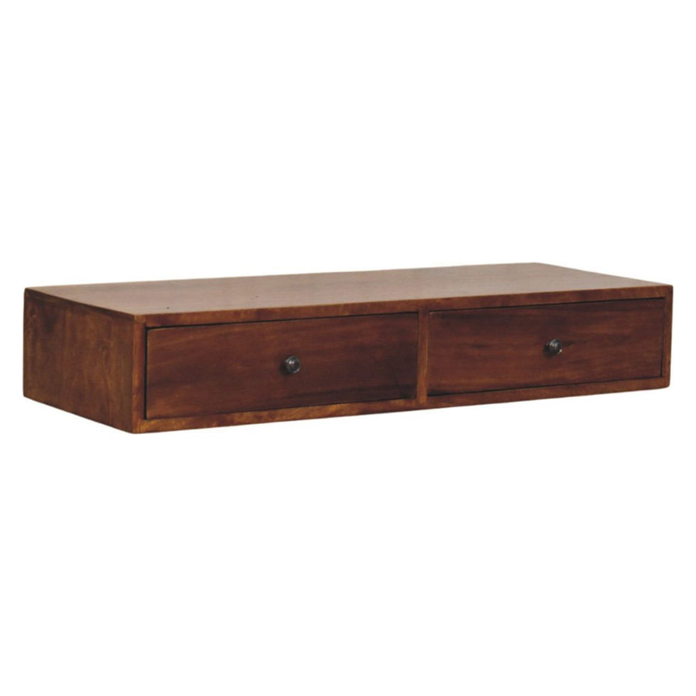 Artisan - Lunar 2 Drawer Chestnut Wall Mounted Console