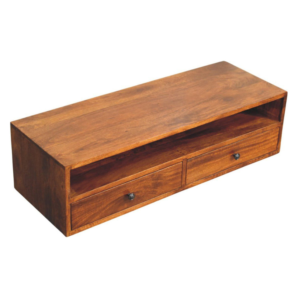 Artisan - Lunar 2 Drawer Chestnut Wall Mounted Media Unit