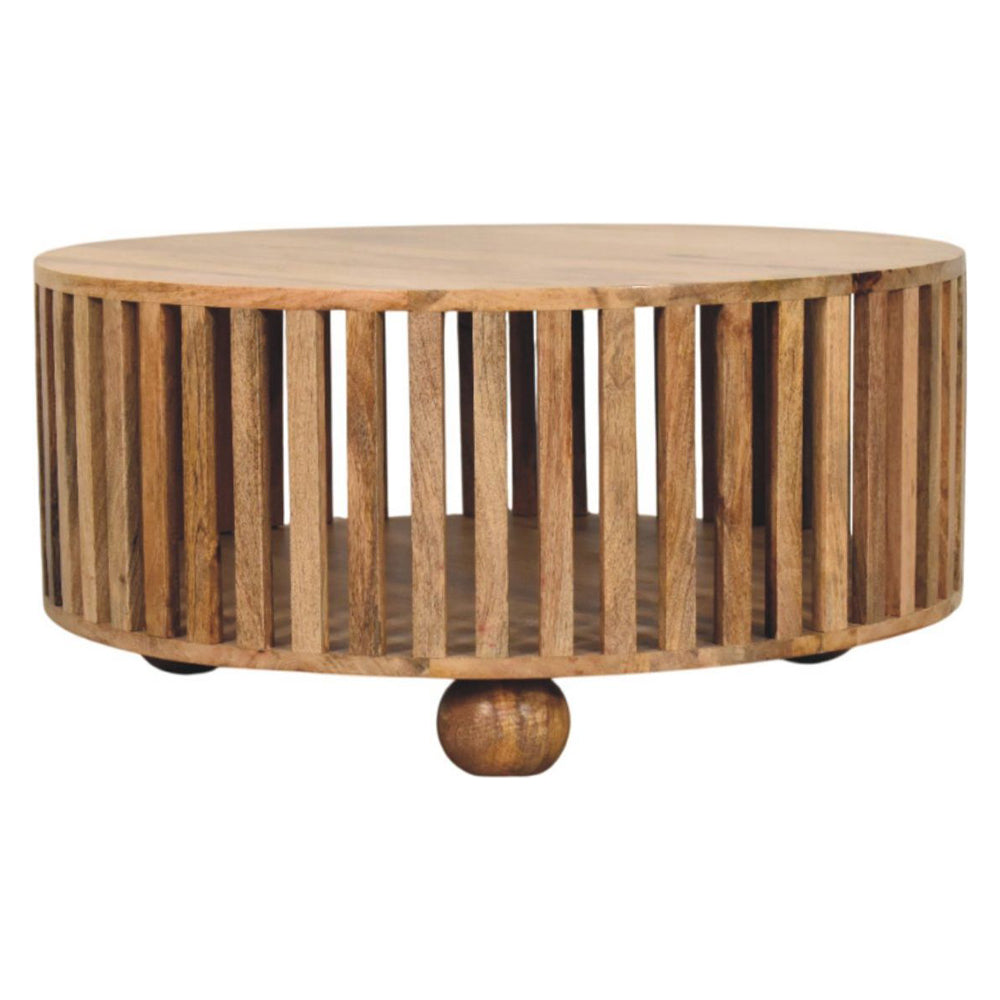 Artisan - Slatted Round Oak-Ish Coffee Table