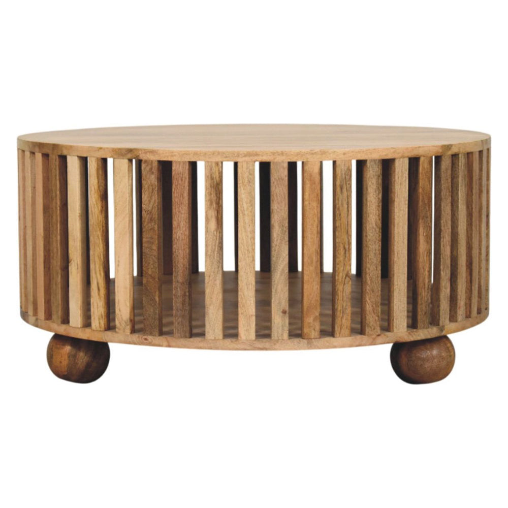Artisan - Slatted Round Oak-Ish Coffee Table