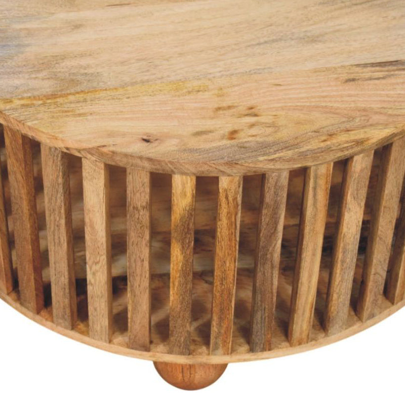 Artisan - Slatted Round Oak-Ish Coffee Table