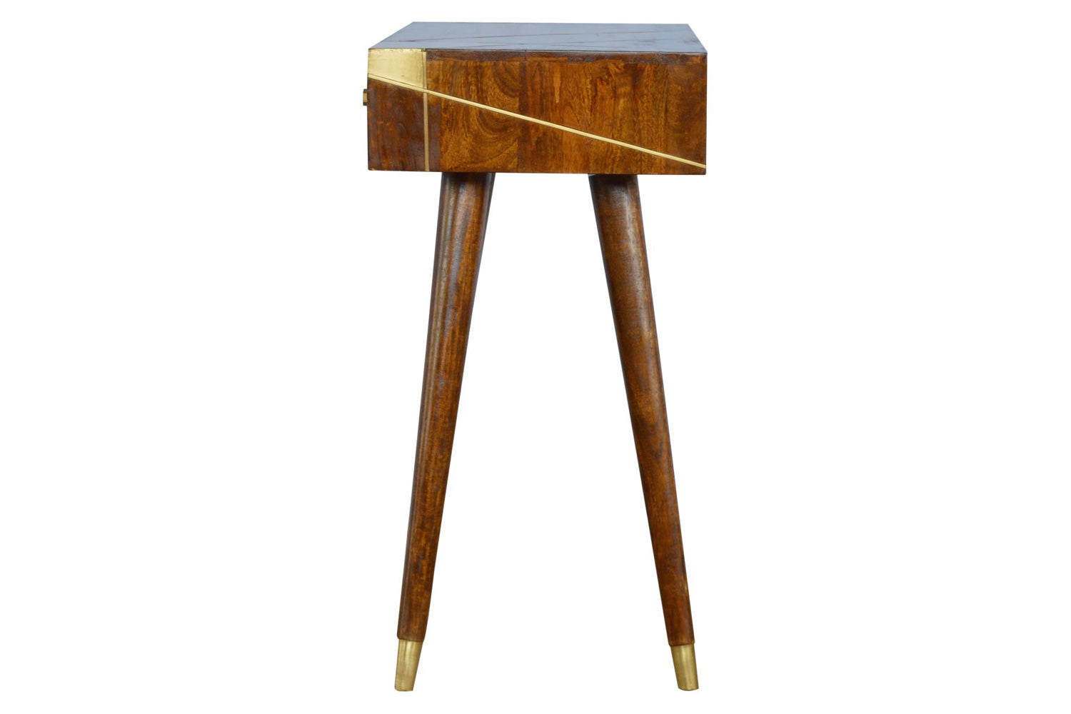 Artisan - Gold Geometric Console Table in Chestnut