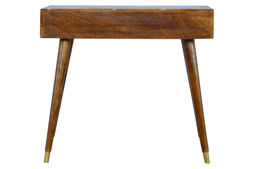 Artisan - Gold Geometric Console Table in Chestnut