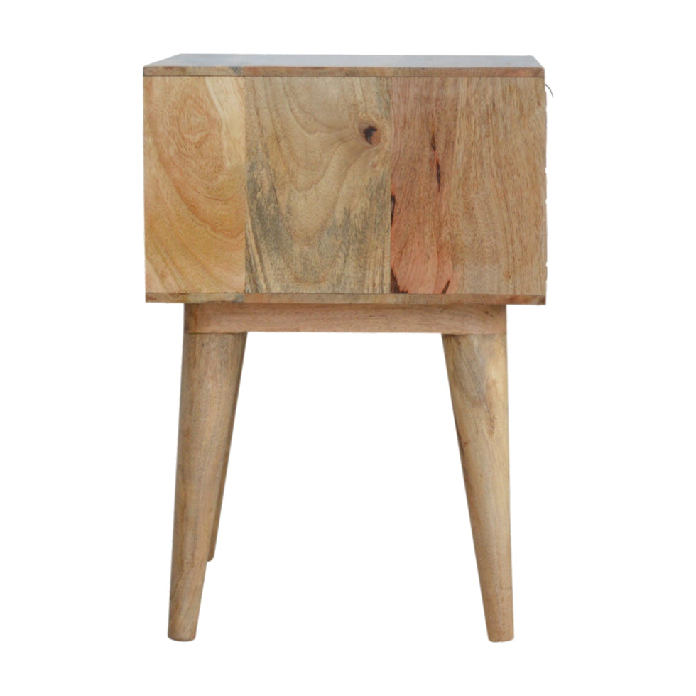 Artisan - Sleek Carved Nightstand in White