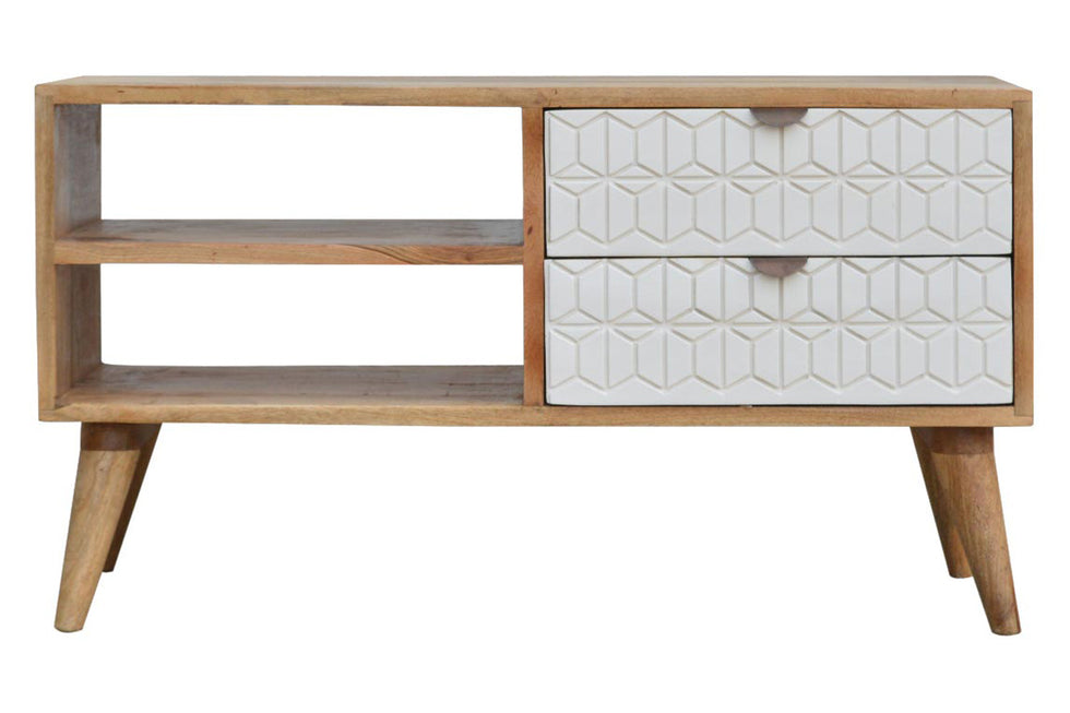 Artisan - Carved Media Unit in Sleek White
