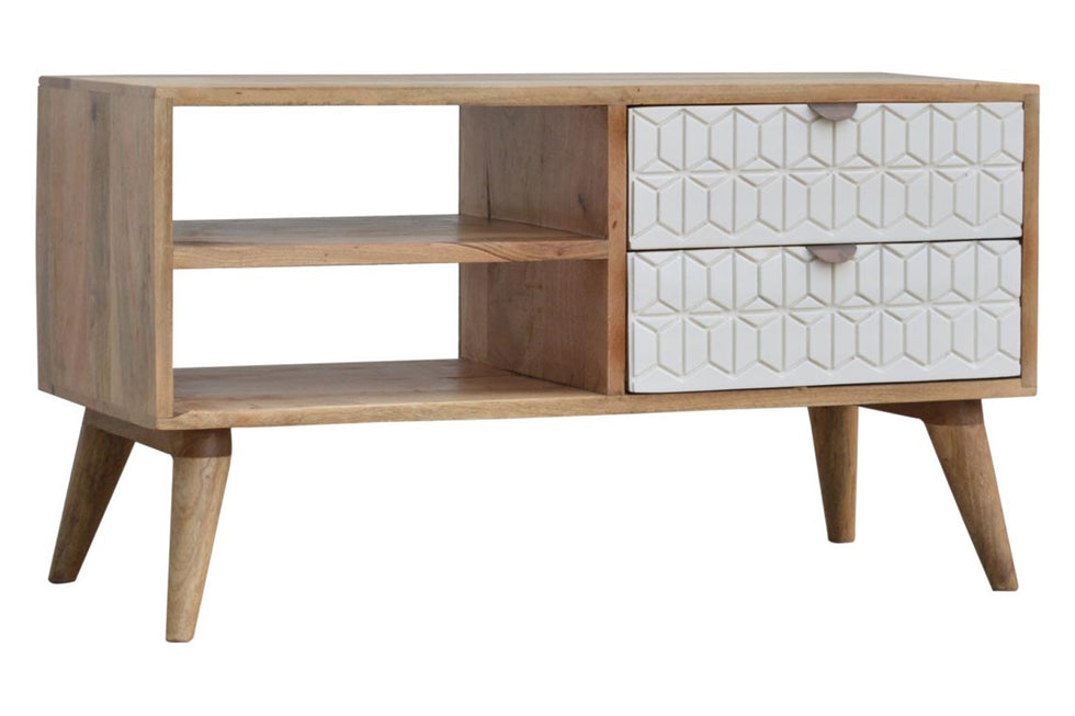 Artisan - Carved Media Unit in Sleek White