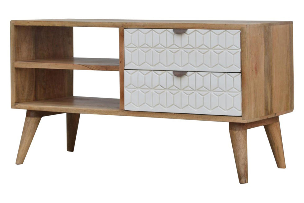 Artisan - Carved Media Unit in Sleek White