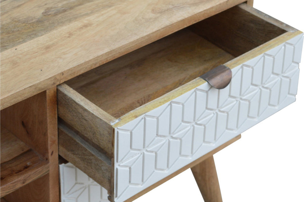 Artisan - Carved Media Unit in Sleek White