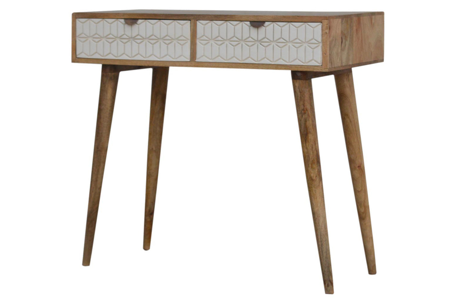 Artisan - Carved Console Table in Sleek White