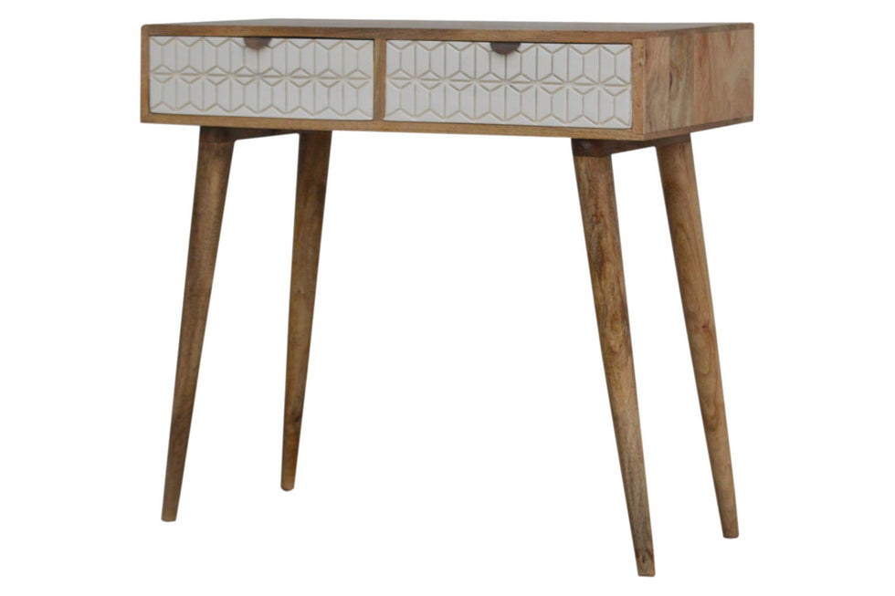 Artisan - Carved Console Table in Sleek White