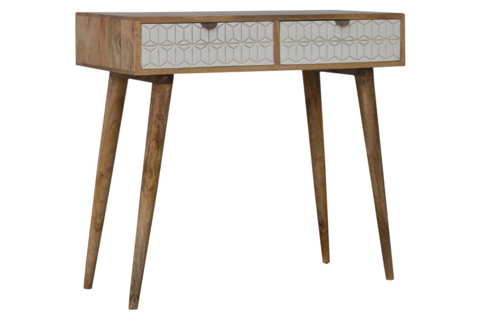 Artisan - Carved Console Table in Sleek White