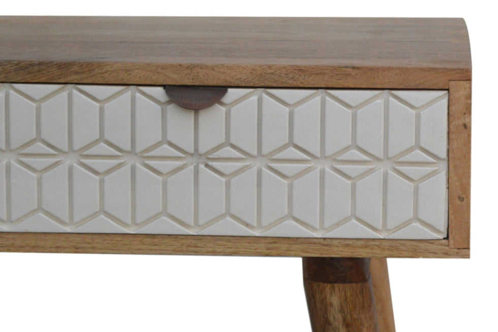 Artisan - Carved Console Table in Sleek White