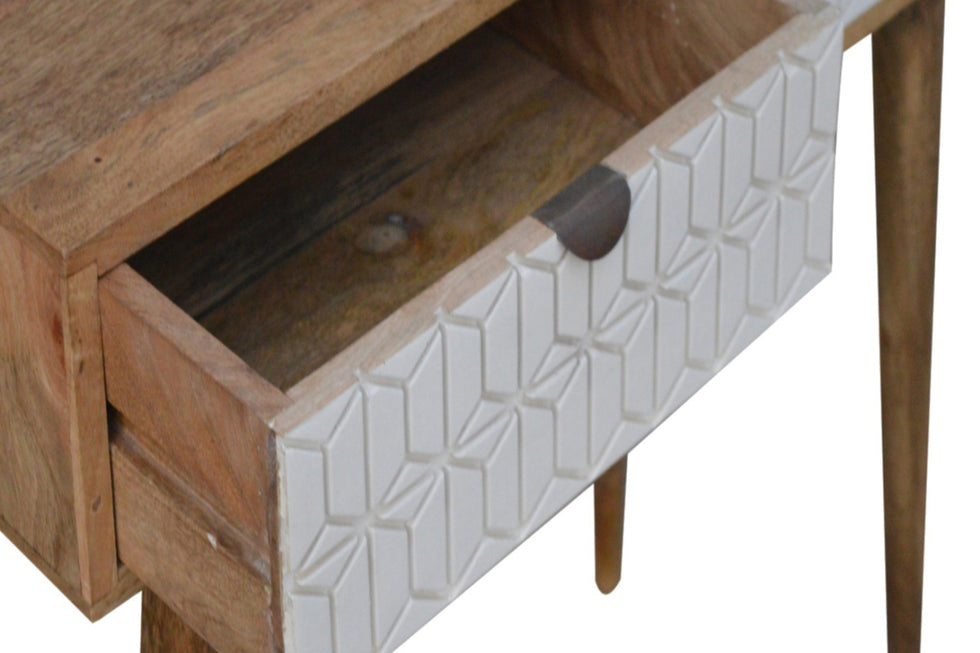Artisan - Carved Console Table in Sleek White