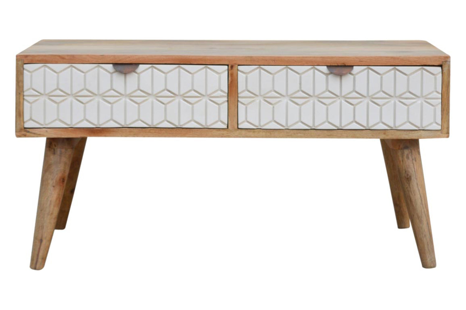 Artisan - Carved Coffee Table in Sleek White