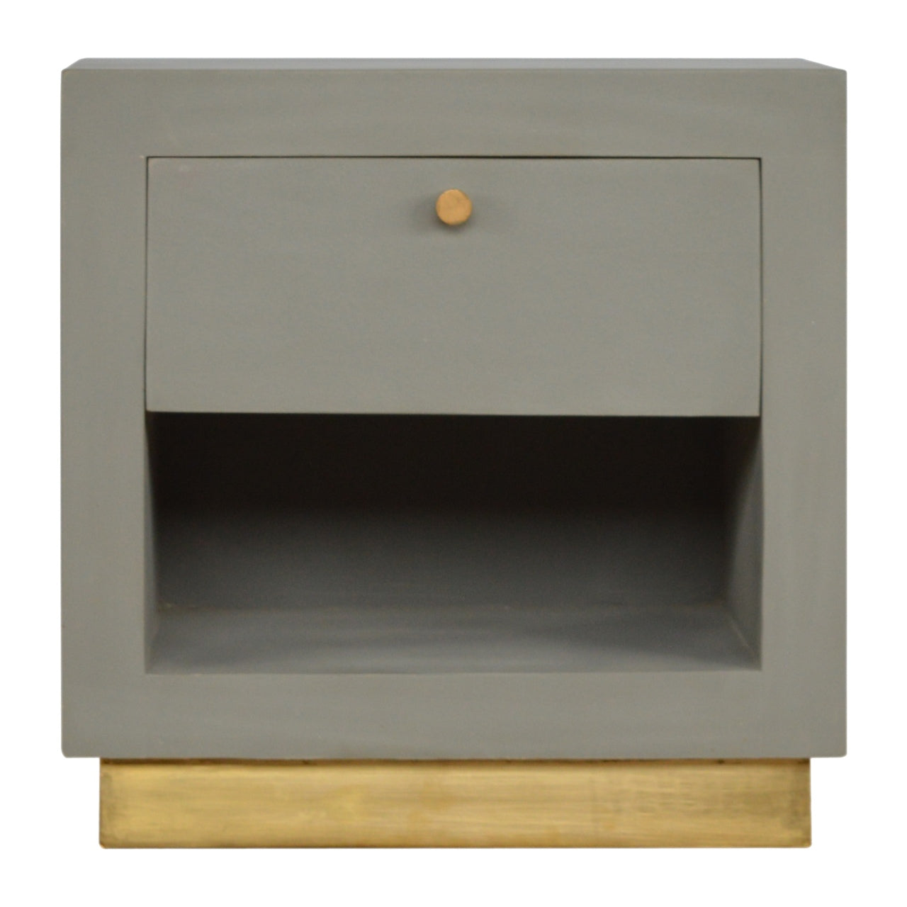 Artisan - Cement Nightstand with Open Slot in Oak-Ish